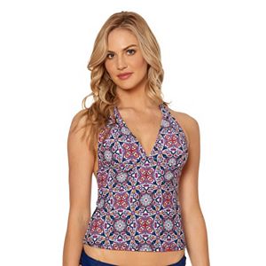 Women's Pink Envelope Mosaic Halterkini Top