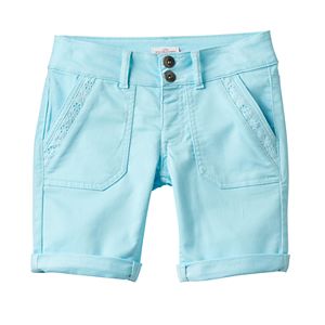 Girls 7-16 & Plus Size SO® Lace Trim Bermuda Twill Shorts