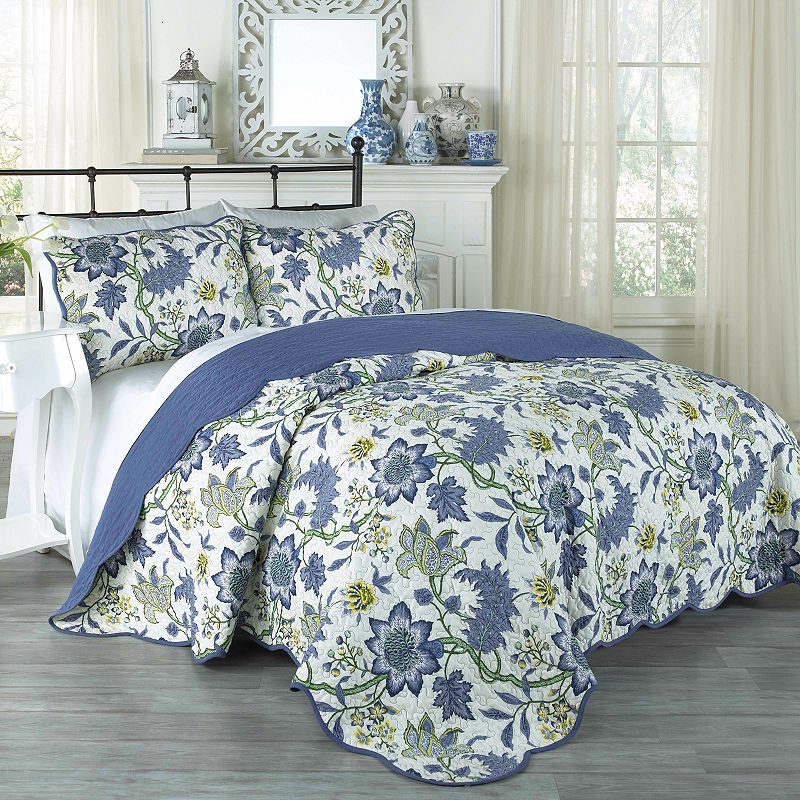 Waverly 3 Piece Traditions Maldives Quilt Set, King Bedding