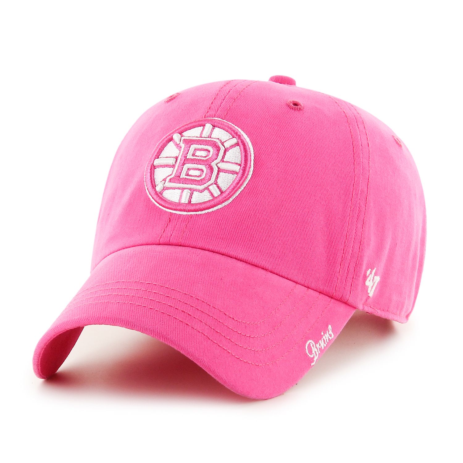 pink bruins hat