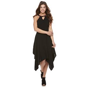 Juniors' Candie's® Solid Handkerchief Hem Halter Dress