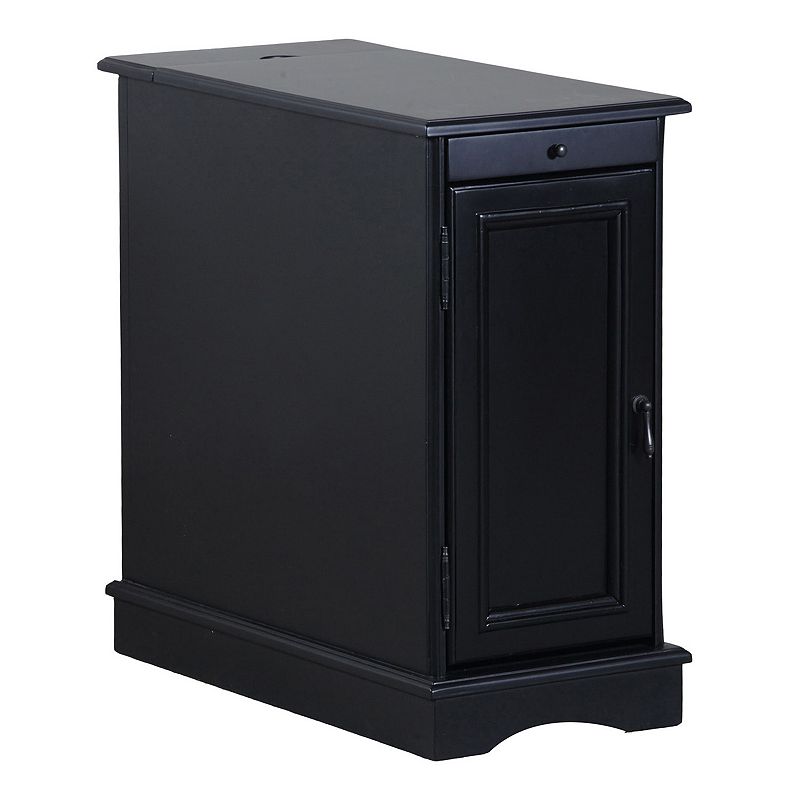 Powell Butler Accent Table with USB and Electrical Charging Station  Black