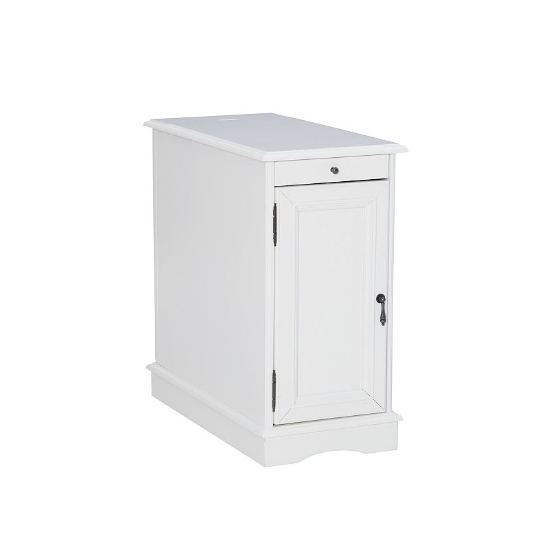 Butler Charging Station End Table, White