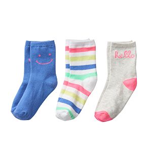 Girls 4-6 Carter's 3-pk. Hello Crew Socks