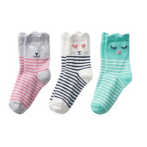 Girls 4-6 Carter's 3-pk. Character Crew Socks