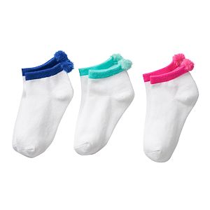 Girls 4-6 Carter's 3-pk. Pom Ankle Socks