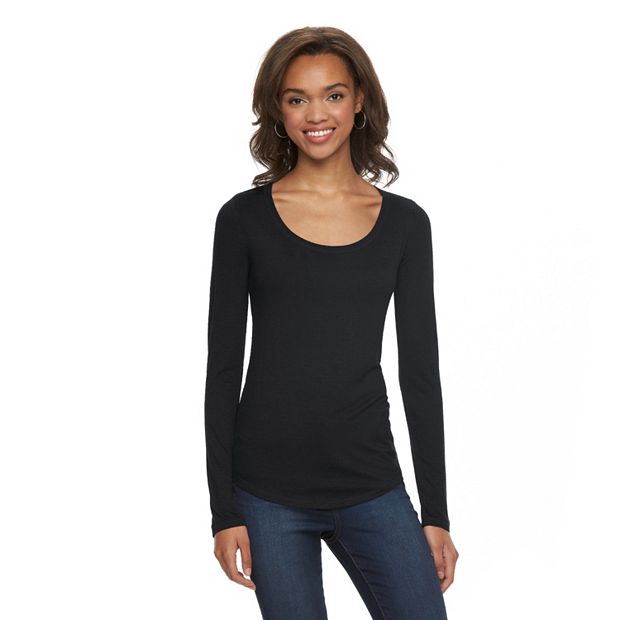 DLX Womens Jannett Long Sleeve T-Shirt (Black Marl)