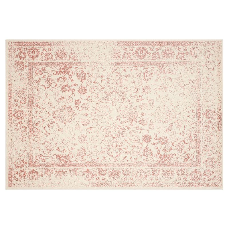 Safavieh Adirondack Deja Framed Floral Rug, White, 8Ft Rnd