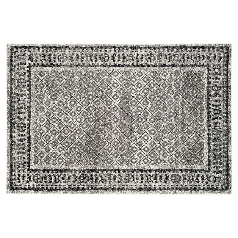 Safavieh Adirondack Catrine Framed Lattice Rug, White, 8Ft Sq
