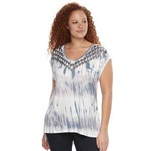 Plus Size Rock & Republic® Sequin Tie-Dye Tee