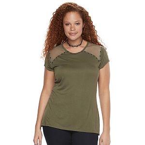 Plus Size Rock & Republic® Studded Mesh Tee