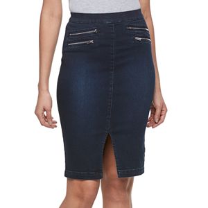 Women's Jennifer Lopez Zipper Accent Jean Skirt