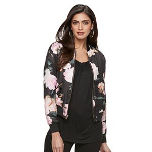 Women's Jennifer Lopez Floral Bomber Jacket