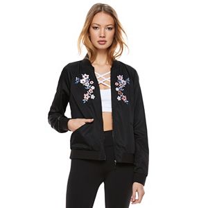 madden NYC Juniors' Embroidered Bomber Jacket