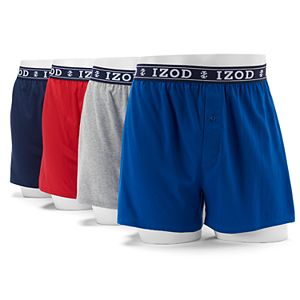 Men's IZOD Solid Knit 4-Pack Boxer