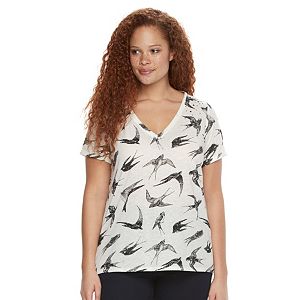 Plus Size Rock & Republic® Embellished Bird Tee