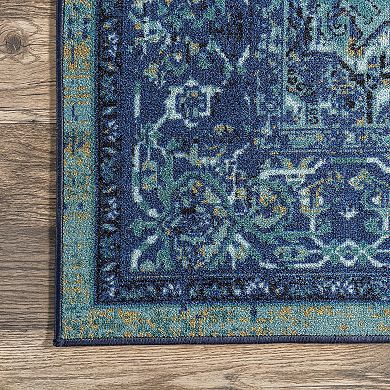 nuLOOM Giza Vintage Reiko Framed Floral Rug