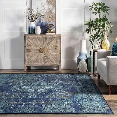 nuLOOM Giza Vintage Reiko Framed Floral Rug