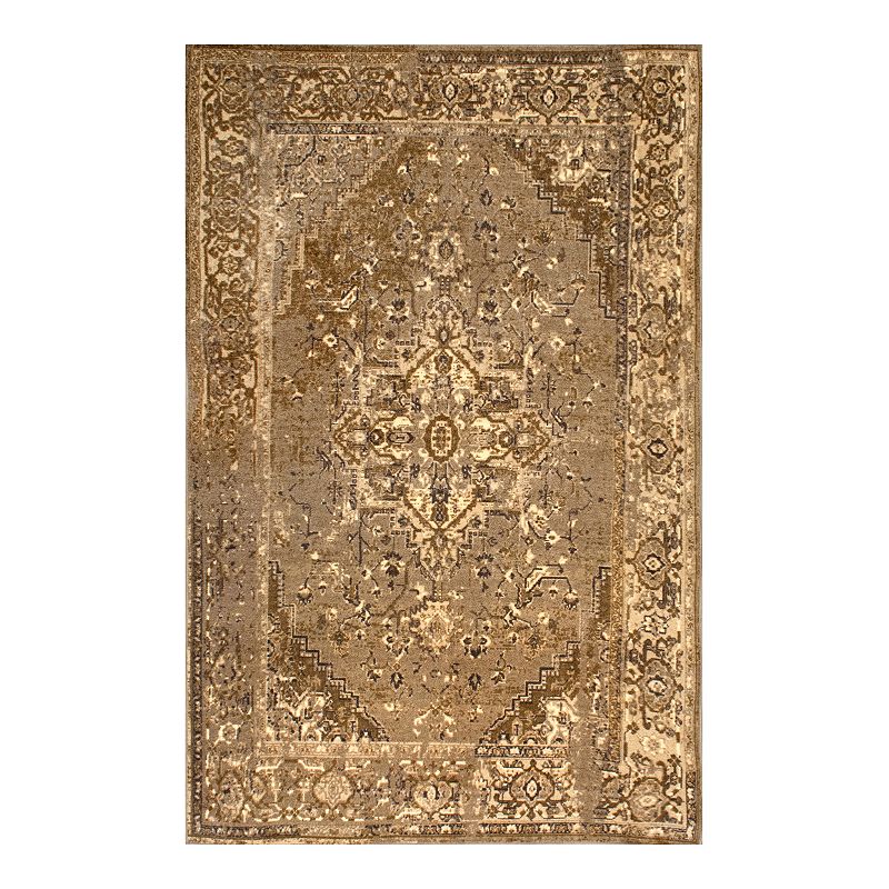 nuLOOM Giza Vintage Reiko Framed Floral Rug, Natural, 4X6 Ft