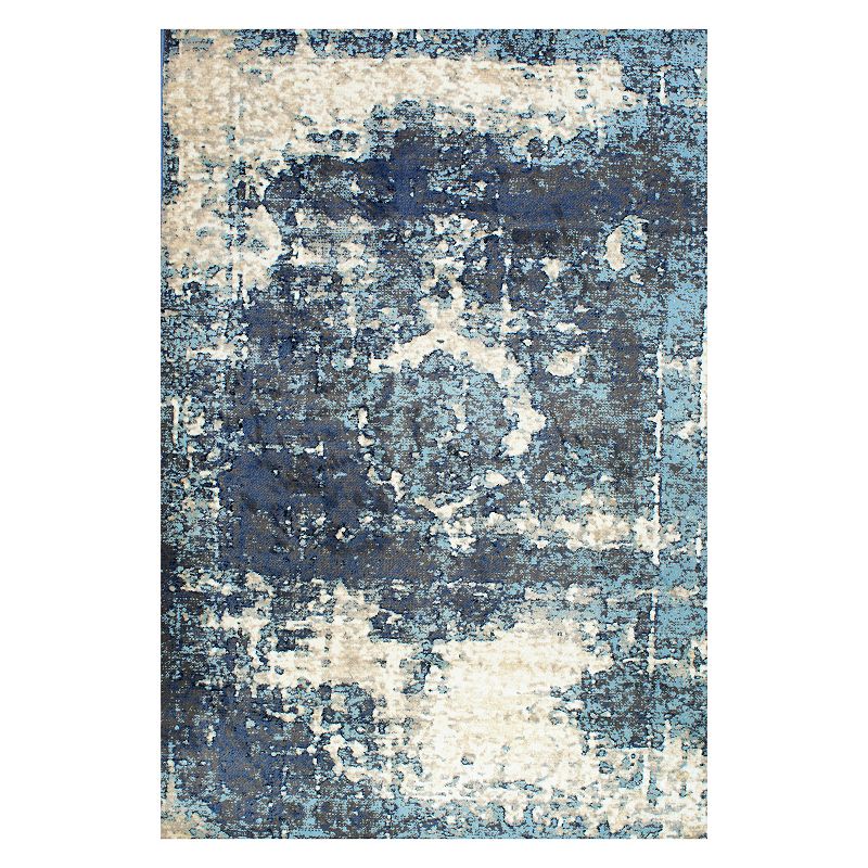 nuLOOM Traces Vintage Lindsy Framed Medallion Rug, Blue, 4X6 Ft