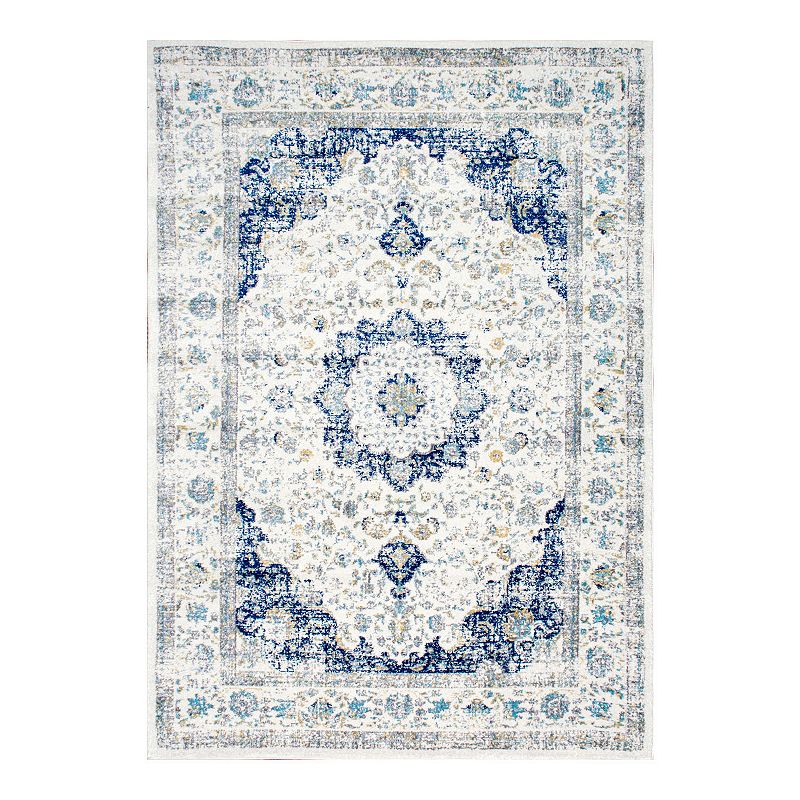 nuLOOM Traditional Medallion Verona Rug, Blue, 8X11 Ft