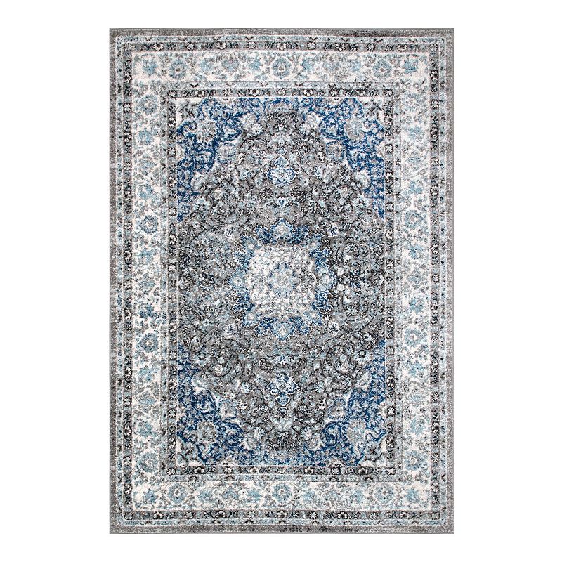 46825189 nuLOOM Traditional Medallion Verona Rug, Grey, 5X7 sku 46825189