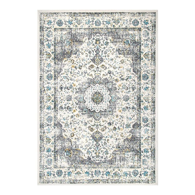 nuLOOM Traditional Medallion Verona Rug, Grey, 6.5X9 Ft