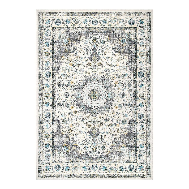 nuLOOM Traditional Medallion Verona Rug, Grey, 12X15 Ft