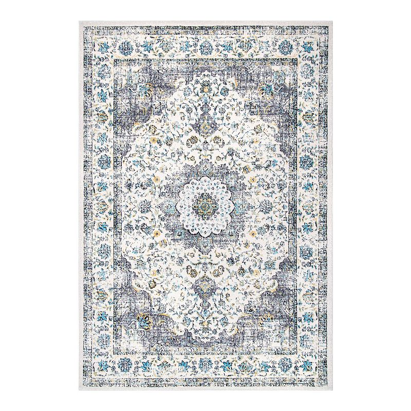 nuLOOM Traditional Medallion Verona Rug, Grey, 8Ft Sq