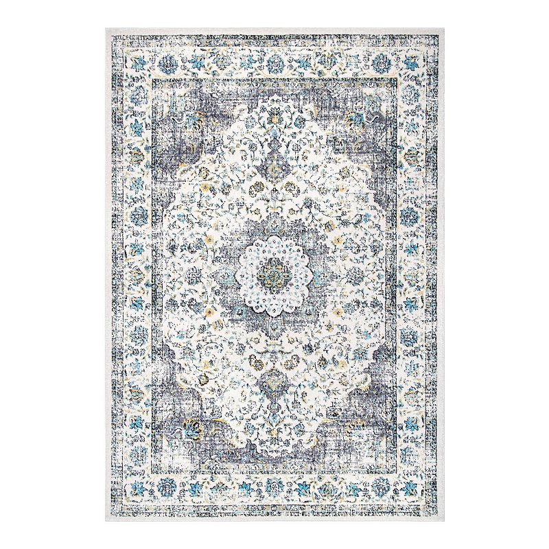 nuLOOM Traditional Medallion Verona Rug, Grey, 8Ft Sq