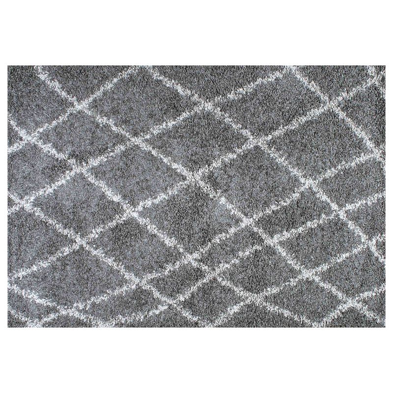nuLOOM Alvera Easy Shag Lattice Rug, Grey, 8X10 Ft