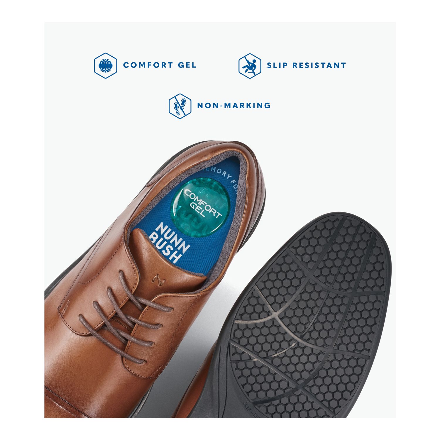 Nunn Bush Kore Dr Scholls Classic Dress Shoes Amazon.com | Nunn Bush Mens Kore Pro Cap Toe with Slip  main image 2