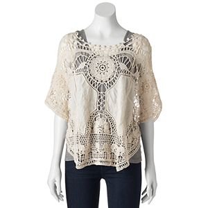 Mudd® Crochet Poncho