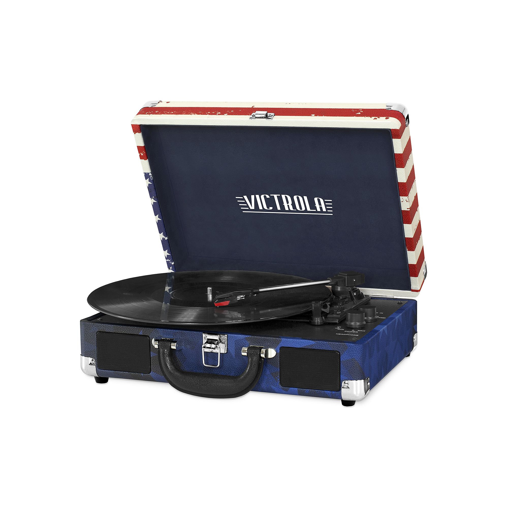 Victrola Patterned Suitcase Record Player with Bluetooth, United States Fla