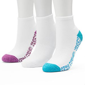 Women's Tek Gear® 3-pk. Performance Triangle Marled Quarter Socks