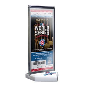 Chicago Cubs 2016 World Series Champions Home Plate Ticket Display Stand with Commemorative Ticket