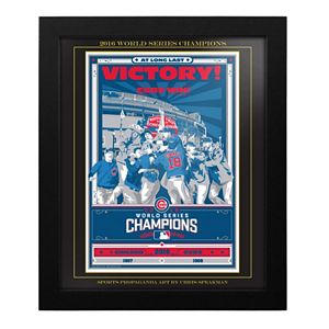 Chicago Cubs 2016 World Series Champions Framed Screen Print By Sports Propaganda