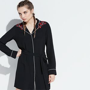 k/lab Embroidered Shirt Dress