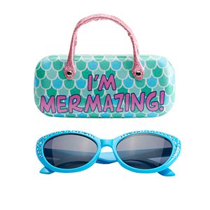 Girls 5-16 Mermaid Sunglasses & Hard Case Set