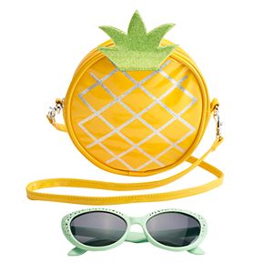 Girls 4-16 Pineapple Crossbody Bag & Sunglasses Set