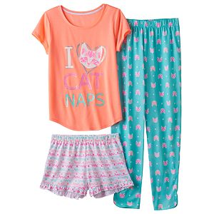Girls 4-16 SO® 3-pc. Graphic Pajama Set