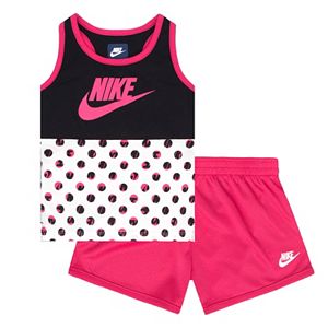 Baby Girl Nike Graphic Tank Top & Mesh Shorts Set