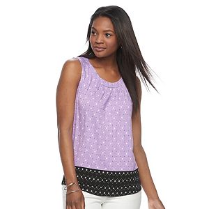 Women's Croft & Barrow® Medallion Shirred Tank