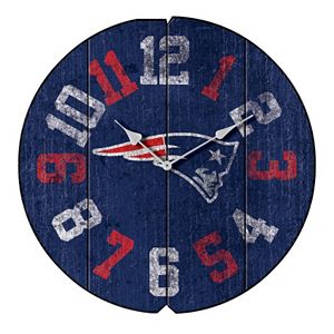 New England Patriots Vintage Round Clock