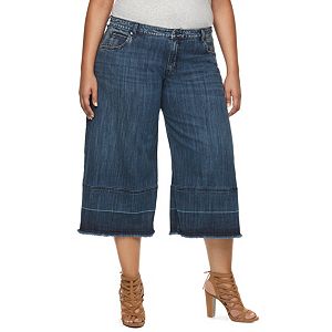 Plus Size Jennifer Lopez Wide-Leg Capri Jeans