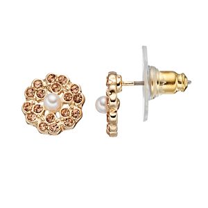 LC Lauren Conrad Round Openwork Simulated Pearl Stud Earrings
