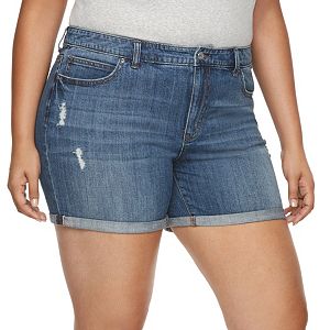 Plus Size Jennifer Lopez Boyfriend Jean Shorts