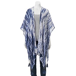 Mudd® Tie-Dye Beaded Tassel Kimono