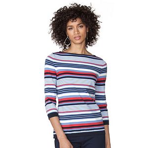 Women's Chaps Striped Boatneck Top