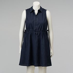 Plus Size Simply Vera Vera Wang Fit & Flare Shirtdress